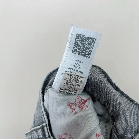 True Religion Mens Size 40 Rocco Biker Skinny Fit Jean In Grey - Picture 12 of 16